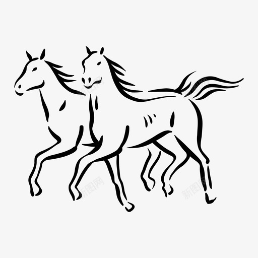 马动物马力svg_新图网 https://ixintu.com 马动物 动物 马力 骑马 强壮