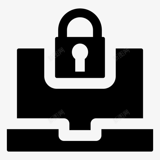 加密笔记本电脑锁svg_新图网 https://ixintu.com 安全 加密 笔记本 电脑 保护 基本 填充