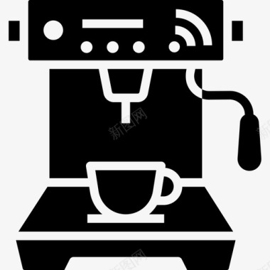 咖啡机智能家居1黑填充图标