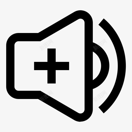 音量加声音svg_新图网 https://ixintu.com 向上 声音 放大音效 音量