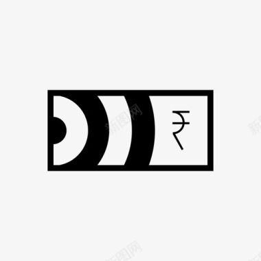 印度货币纸币印度卢比图标