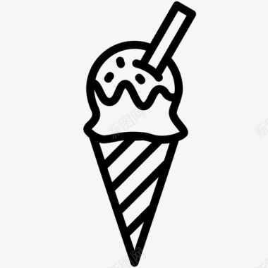 带顶料和薄片的冰淇淋洒水冰棍和冰淇淋图标