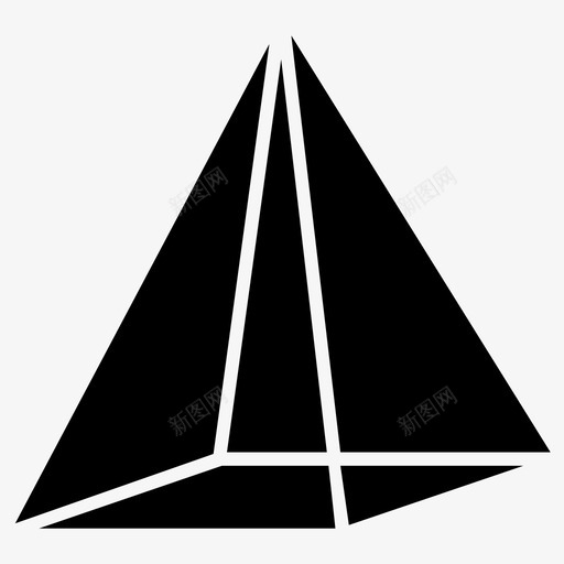 矩形棱锥几何形状svg_新图网 https://ixintu.com 矩形 棱锥 三维 几何 几何形 形状