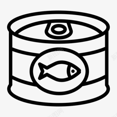 鱼罐头膳食海鲜图标