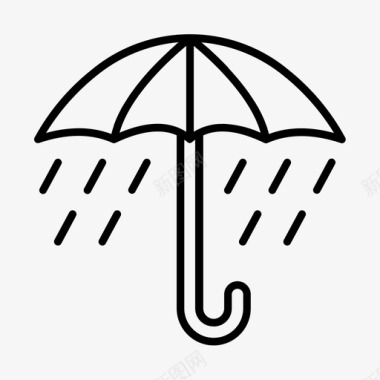 雨伞下气候温度图标