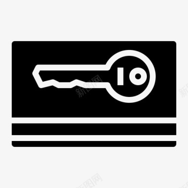 钥匙卡酒店保安图标