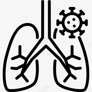 肺部感染冠状病毒19型医学图标