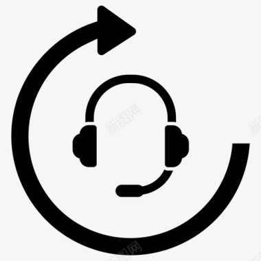 24小时服务客户服务耳机图标