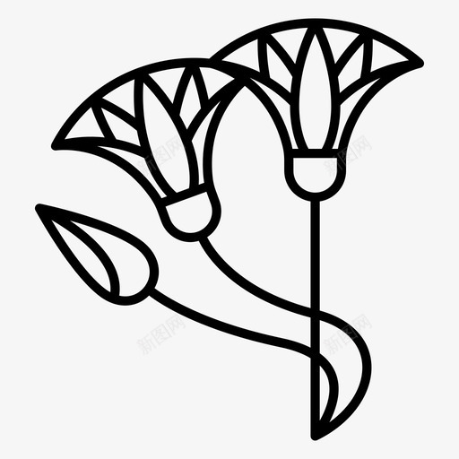 花卉古代埃及svg_新图网 https://ixintu.com 埃及 莲花 花卉 古代 装饰品