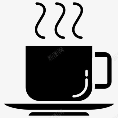 一杯咖啡马克杯蒸汽图标