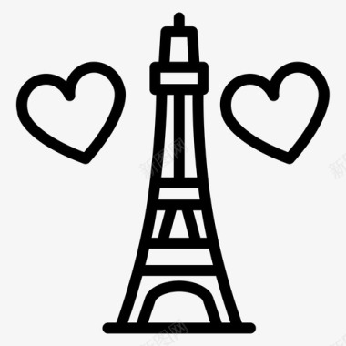 埃菲尔铁塔法国爱情图标