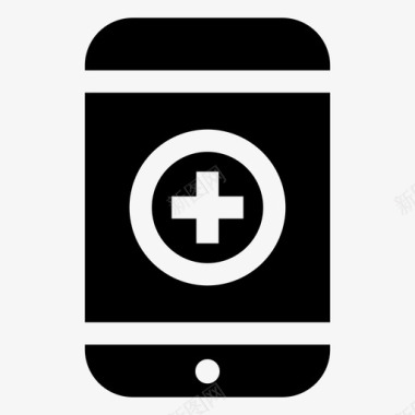 移动应用程序医疗应用程序医疗包基本2黑色填充图标