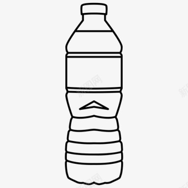 水塑料瓶起泡静止图标