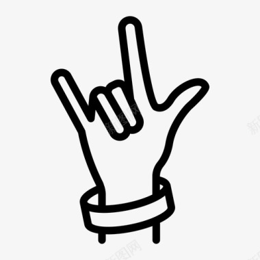 摇滚明星标志手手势图标