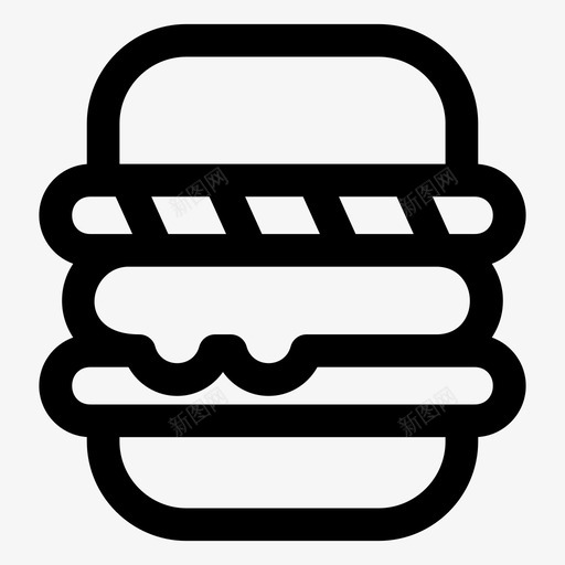 汉堡包食物餐svg_新图网 https://ixintu.com 汉堡包 食物 餐肉 小吃