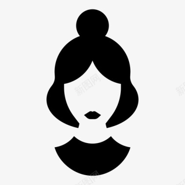 女发型时尚女人脸图标