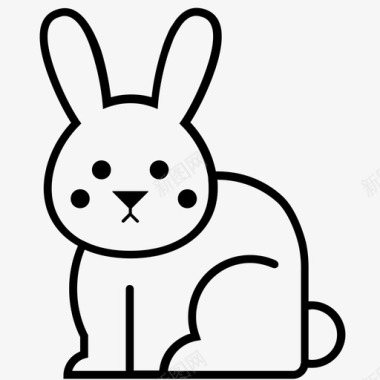 可爱的兔子动物复活节图标