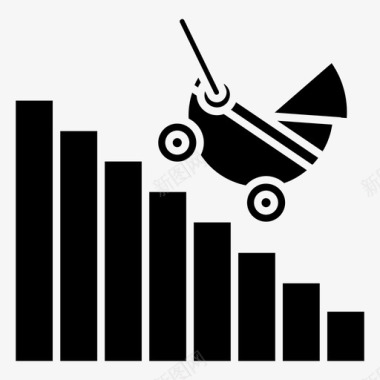 低出生率出生率人口统计学图标