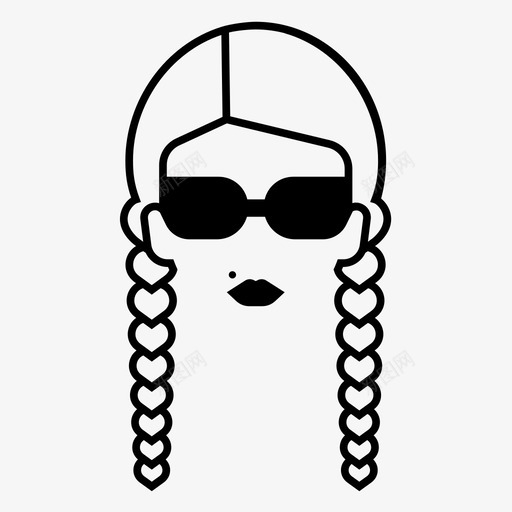 时尚女性发型眼镜svg_新图网 https://ixintu.com 女性 时尚 发型 眼镜 辫子 风格