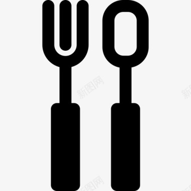 勺子叉吃餐厅图标