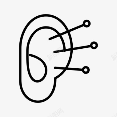 耳朵针灸耳聋图标
