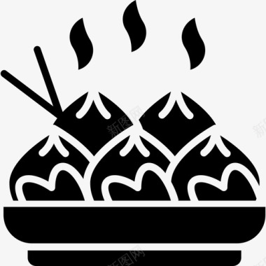 包子中国菜烹饪图标