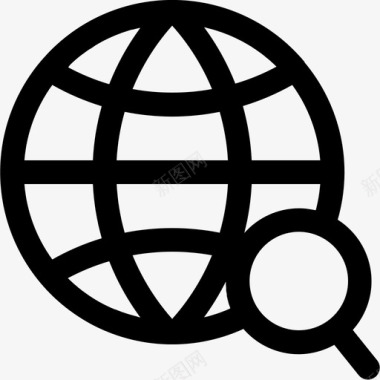 地球仪互联网搜索图标
