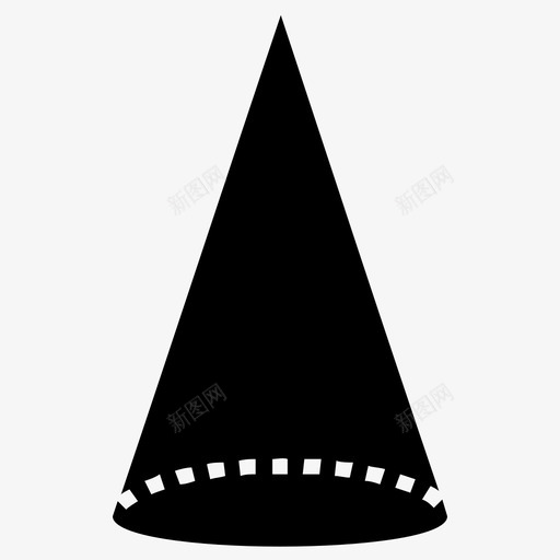 圆锥体几何学帽子svg_新图网 https://ixintu.com 三维 圆锥体 几何学 帽子 形状