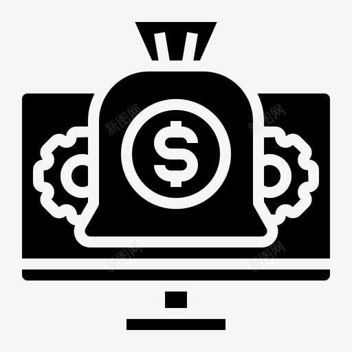显示器电脑金融科技svg_新图网 https://ixintu.com 显示器 电脑 金融 科技 装备 钱袋