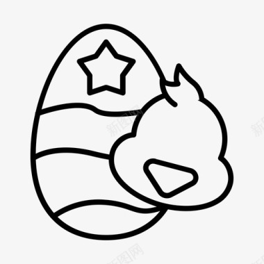 鸡和蛋基督教复活节图标