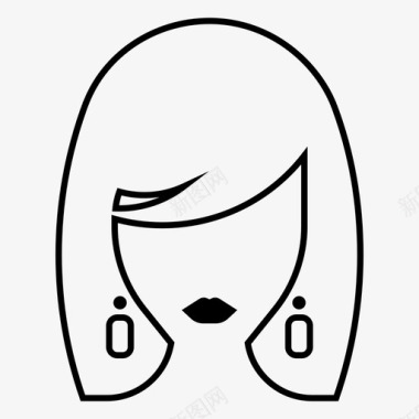 女发型耳环时尚图标