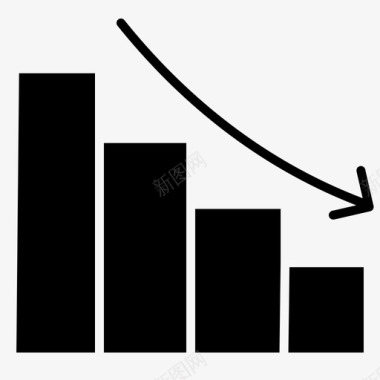 损失条形图财务报告图标