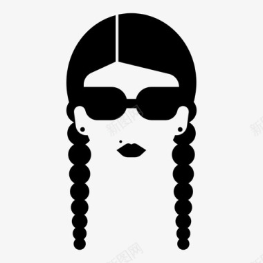 时尚女性发型眼镜图标