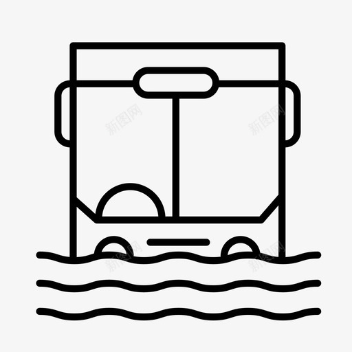 洪水灾难汽车被淹svg_新图网 https://ixintu.com 洪水 灾难 汽车 被淹 自然灾害 水线 图标