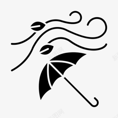 伞和风气候温度图标