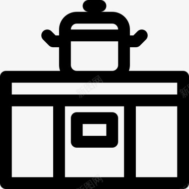 厨房炉子家具室内图标
