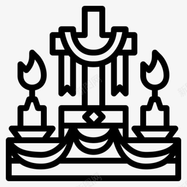 祭坛蜡烛教堂图标