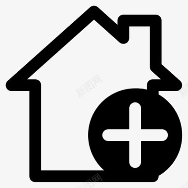 抵押贷款加上房屋房产图标