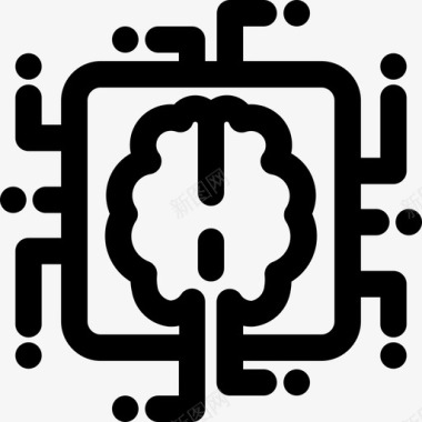 人工智能大脑机器人图标
