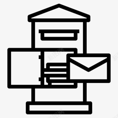 邮箱邮政投递和运输图标