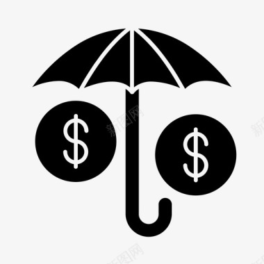 钱和伞生意金融图标