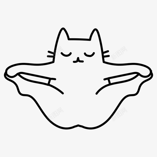 猫瑜伽体式冥想纳马斯特svg_新图网 https://ixintu.com 瑜伽 体式 冥想 马斯特 姿势 禅宗