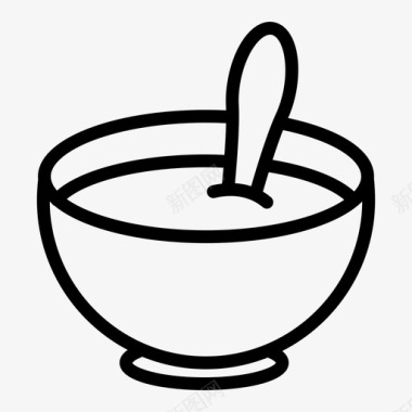 婴儿谷类食品碗饮食图标