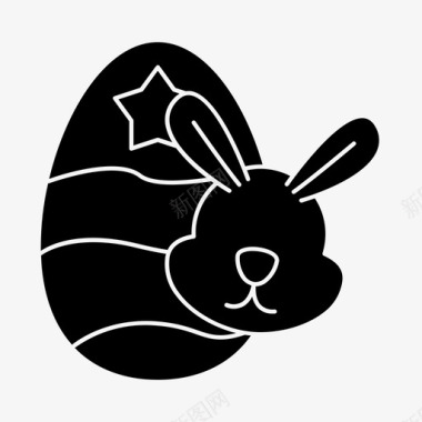 蛋和兔子基督教复活节图标