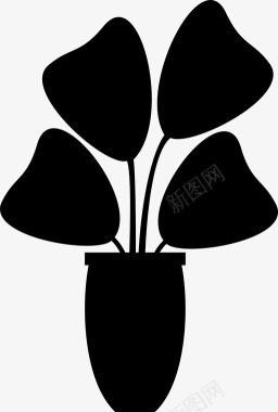 植物装饰花瓶图标