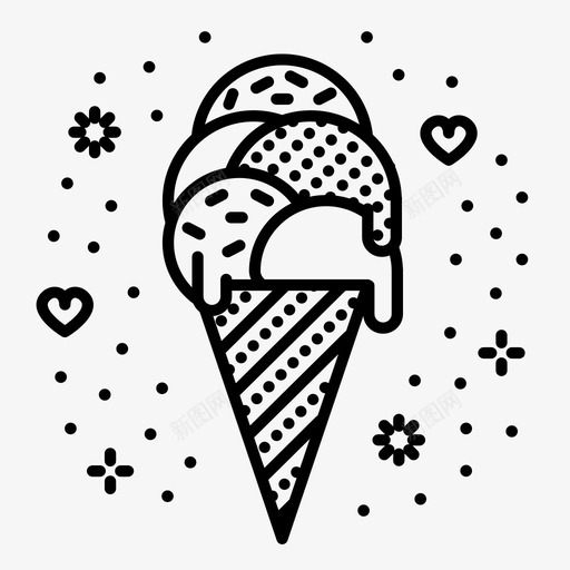 冰淇淋蛋卷短号svg_新图网 https://ixintu.com 冰淇淋 蛋卷 短号 甜点 食物 冰棍 情人节