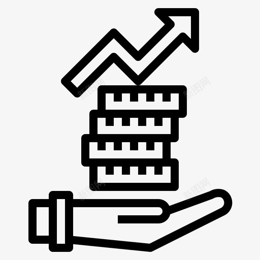 收入手钱svg_新图网 https://ixintu.com 收入 入手 钱利润 利润 商业 图标