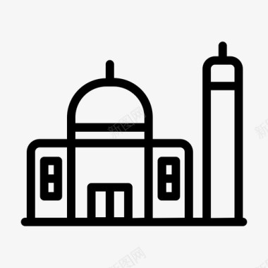 清真寺建筑伊斯兰教图标