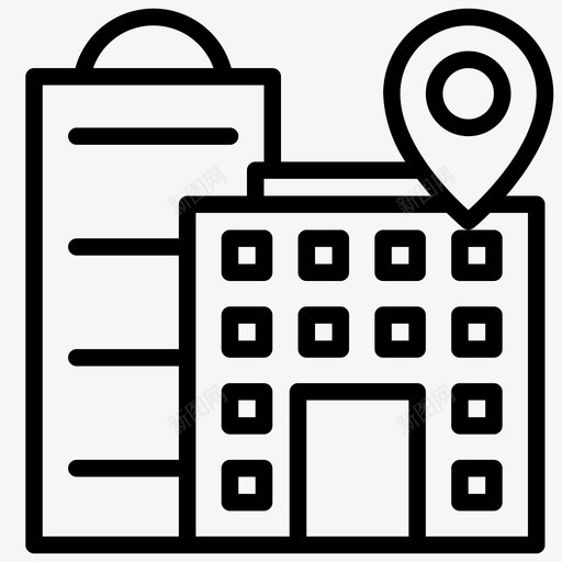 建筑物位置地图和导航svg_新图网 https://ixintu.com 建筑物 位置 地图 导航