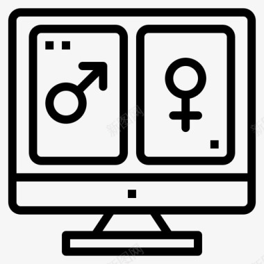 性电脑女性图标